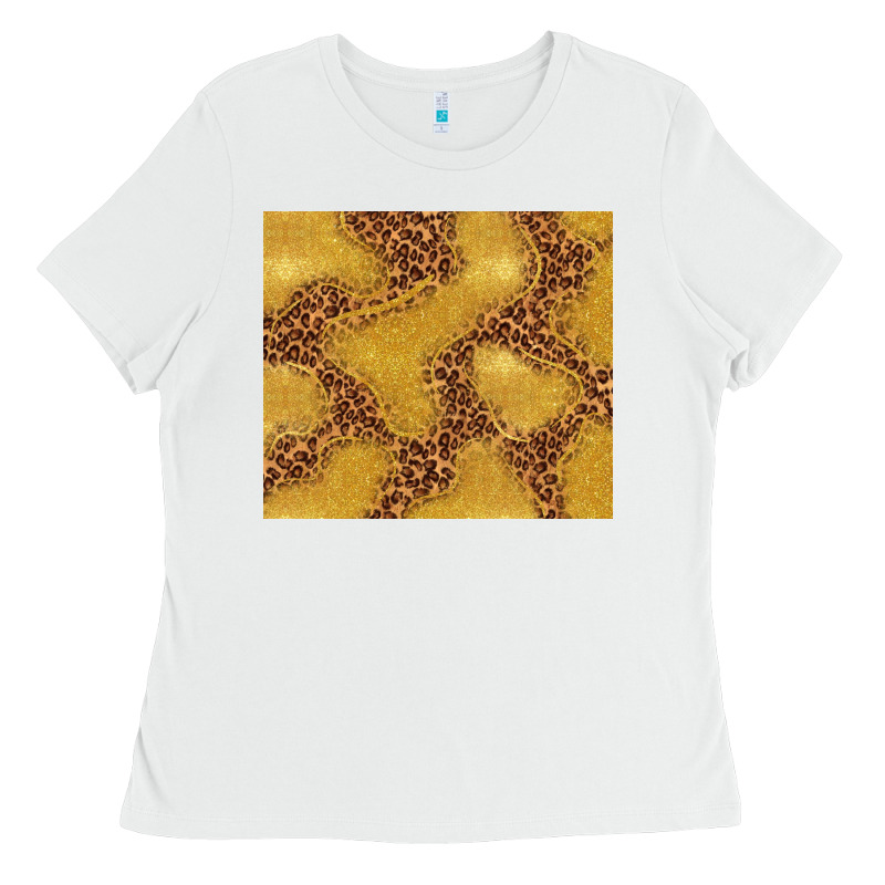 Gold Glitter With Leopard Pattern Ladies Tee by TumblerDesignByShophia | Teevron