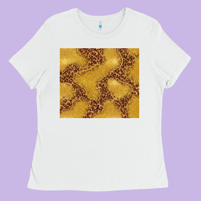 Gold Glitter With Leopard Pattern Ladies Tee Designed By Tumblerdesignbyshophia