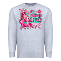 Heather Grey dinosaur  in october we wear pink Premium Sweatshirt - AdoDesignShop
