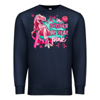 Navy dinosaur  in october we wear pink Premium Sweatshirt - AdoDesignShop