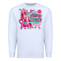 White dinosaur  in october we wear pink Premium Sweatshirt - AdoDesignShop