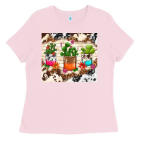 Bubblegum Pink cowhide succulent Ladies Tee - TumblerDesignByShophia
