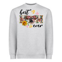 Heather Grey best mom ever with cow Heavyweight Sweatshirt - Artiststas