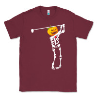 Burgundy Golf Skeleton Pumpkin Halloween Shirt Classic Tee - maiPhamDesign