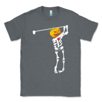 Charcoal Heather Golf Skeleton Pumpkin Halloween Shirt Classic Tee - maiPhamDesign