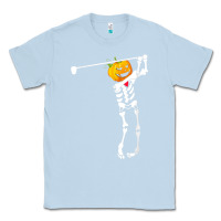 Dusty Blue Golf Skeleton Pumpkin Halloween Shirt Classic Tee - maiPhamDesign