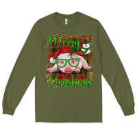 Army Green merry christmas baby pig Long Sleeve Tee - RanaPortraitStore