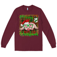 Burgundy merry christmas baby pig Long Sleeve Tee - RanaPortraitStore