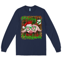 Navy merry christmas baby pig Long Sleeve Tee - RanaPortraitStore
