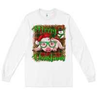 White merry christmas baby pig Long Sleeve Tee - RanaPortraitStore