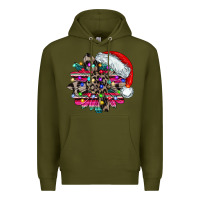 Army Green serape and leopard christmas Premium Hoodie - CowhideDigitalArt