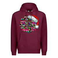 Burgundy serape and leopard christmas Premium Hoodie - CowhideDigitalArt
