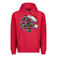 Cardinal serape and leopard christmas Premium Hoodie - CowhideDigitalArt