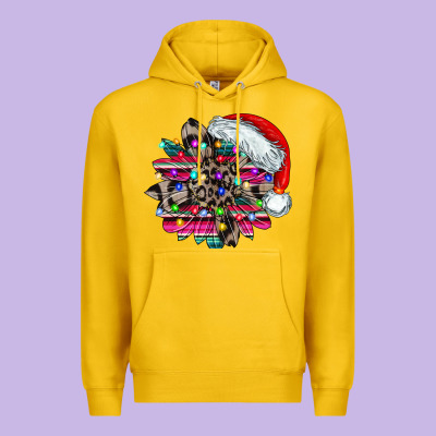 Serape And Leopard Christmas Premium Hoodie Designed By Cowhidedigitalart