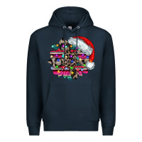 Navy serape and leopard christmas Premium Hoodie - CowhideDigitalArt