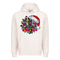 Pale Pink serape and leopard christmas Premium Hoodie - CowhideDigitalArt