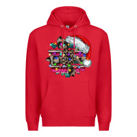 Red serape and leopard christmas Premium Hoodie - CowhideDigitalArt