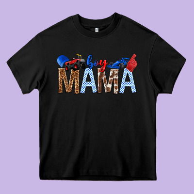 Boy Mama Heavy Core Tee Designed By Texasbilliewilder