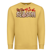 Antique Gold tis the season with christmas cake Premium Sweatshirt - AdoDesignShop