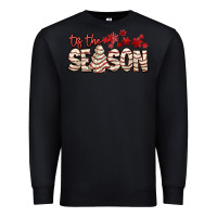 Black tis the season with christmas cake Premium Sweatshirt - AdoDesignShop