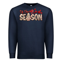 Navy tis the season with christmas cake Premium Sweatshirt - AdoDesignShop