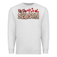 Oatmeal Heather tis the season with christmas cake Premium Sweatshirt - AdoDesignShop