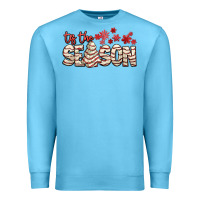 Ocean Blue tis the season with christmas cake Premium Sweatshirt - AdoDesignShop