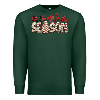 Sports Green tis the season with christmas cake Premium Sweatshirt - AdoDesignShop