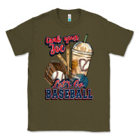 Army Green Grab your joe lets go baseball Classic Tee - HowdyJamesFarm
