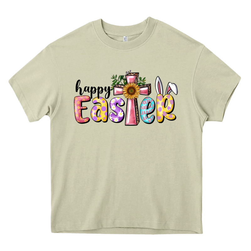 Happy Easter With Cross Heavy Core Tee by RanaPortraitStore | Teevron
