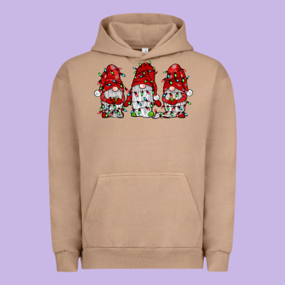 Gnome With Christmas Lights Urban Hoodie Designed By Jahusdesignshop