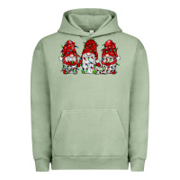 Pigment Oil Green gnome with christmas lights Urban Hoodie - JahusDesignShop