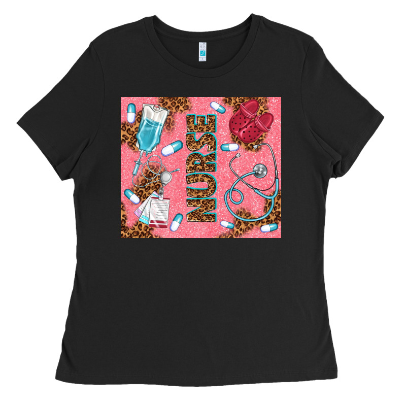 Pink Glitter Nurse Ladies Tee by TumblerDesignByShophia | Teevron