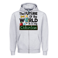 Heather Grey the future of the world is in my classroom Zipper Hoodie - BarkalooDesign