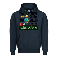 Navy the future of the world is in my classroom Zipper Hoodie - BarkalooDesign