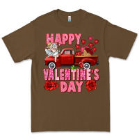 Cacao Happy Valentine's day red truck Premium Tee - HowdyJamesFarm