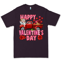 Plum Happy Valentine's day red truck Premium Tee - HowdyJamesFarm