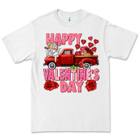 White Happy Valentine's day red truck Premium Tee - HowdyJamesFarm