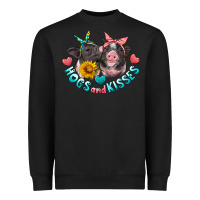Black hogs and kisses pigs Heavyweight Sweatshirt - Artiststas
