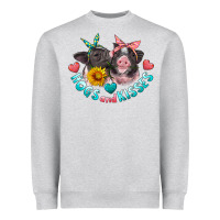 Heather Grey hogs and kisses pigs Heavyweight Sweatshirt - Artiststas