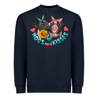 Navy hogs and kisses pigs Heavyweight Sweatshirt - Artiststas