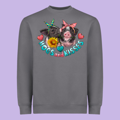 Hogs And Kisses Pigs Heavyweight Sweatshirt Designed By Artiststas