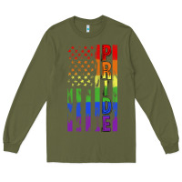 Army Green lgbtq pride american flag Long Sleeve Tee - FaDigitalArtStudio