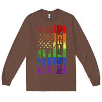Chestnut lgbtq pride american flag Long Sleeve Tee - FaDigitalArtStudio