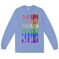 Colony Blue lgbtq pride american flag Long Sleeve Tee - FaDigitalArtStudio