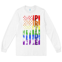 White lgbtq pride american flag Long Sleeve Tee - FaDigitalArtStudio