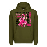 Army Green survivor breast cancer ribbon Premium Hoodie - RanaPortraitStore