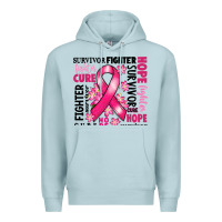 Blue Mist survivor breast cancer ribbon Premium Hoodie - RanaPortraitStore