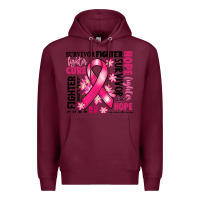 Burgundy survivor breast cancer ribbon Premium Hoodie - RanaPortraitStore