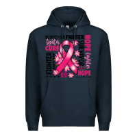 Navy survivor breast cancer ribbon Premium Hoodie - RanaPortraitStore
